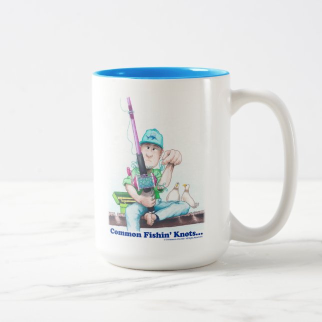 Common Fishin Knots - casting difficulties  Two-Tone Coffee Mug (Right)