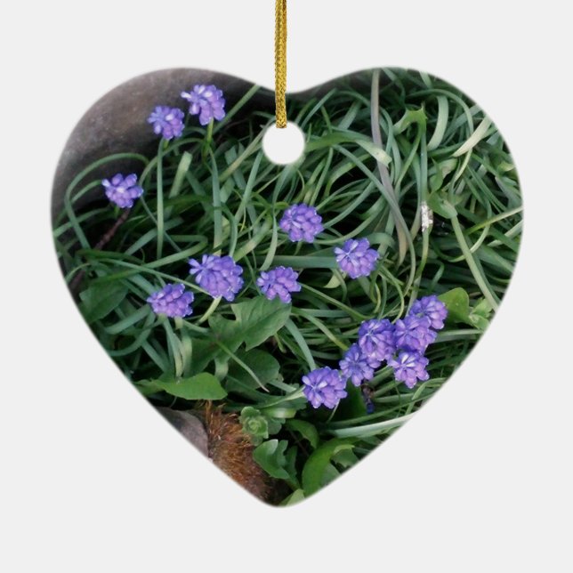 common grape hyacinth,  blue purple flower,floral ceramic tree decoration (Back)