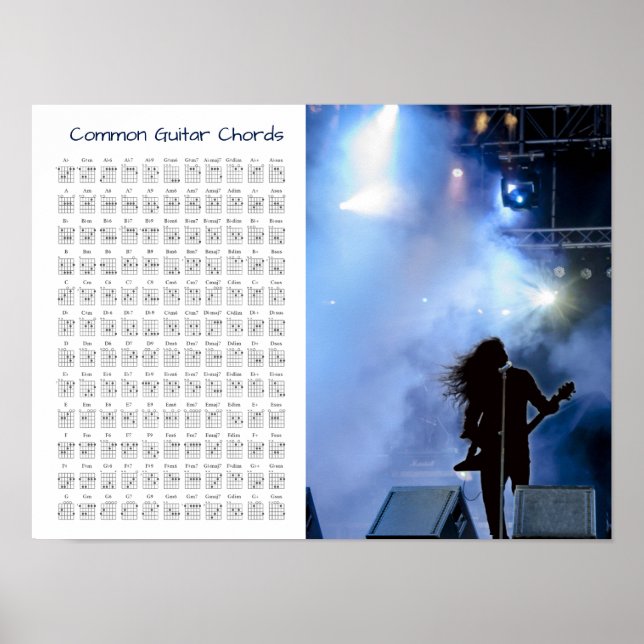 COMMON GUITAR CHORDS CONCERT STAGE POSTER (Front)