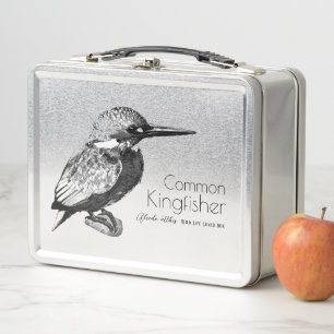 Common kingfisher metal lunch box