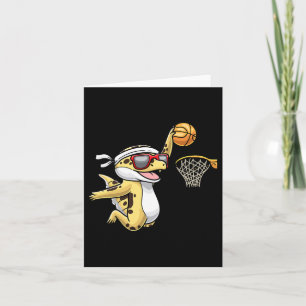 Common Leopard Gecko Playing Bysketbyll Reptile Li Card