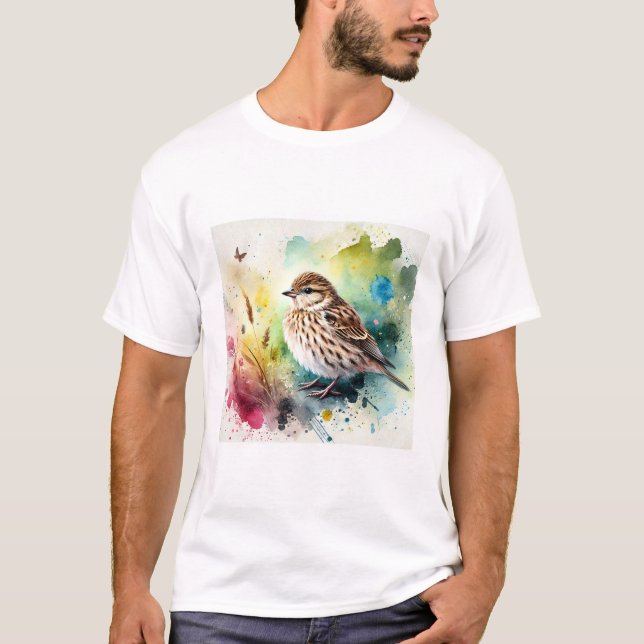 Common Linnet 210724AREF102 - Watercolor T-Shirt (Front)