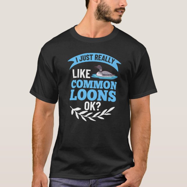 Common Loon Bird Ducks  Cute T-Shirt (Front)