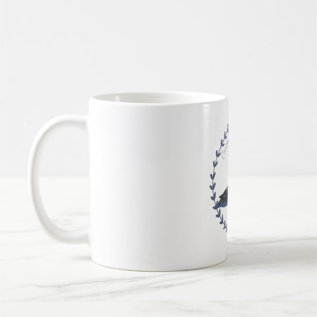 Common loon bird illustration coffee mug (Left)