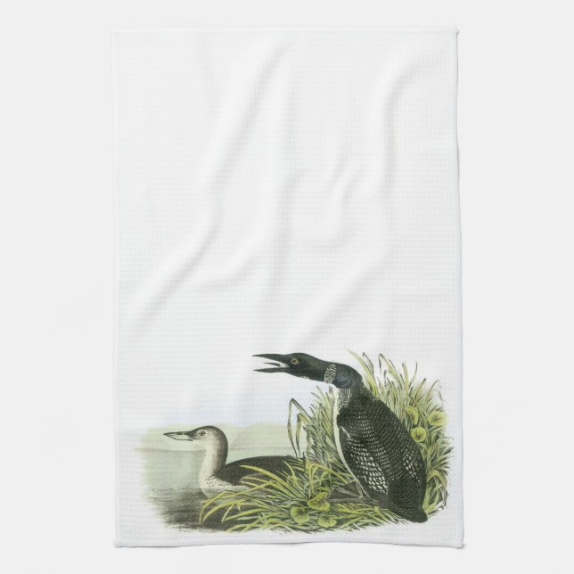 Common Loon by Audubon Tea Towel (Vertical)
