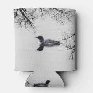 Common Loon Swims in a Northern Lake in Winter Can Cooler