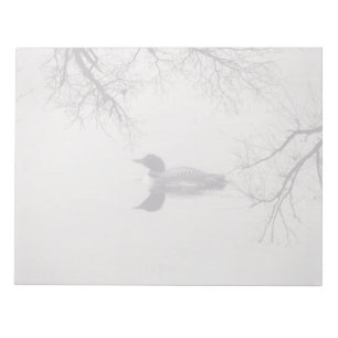 Common Loon Swims in a Northern Lake in Winter Notepad