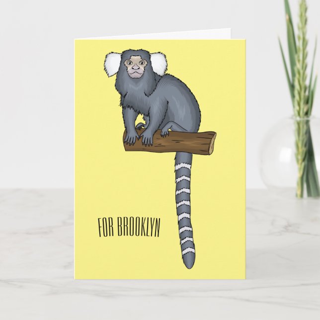 Common marmoset cartoon illustration card (Front)