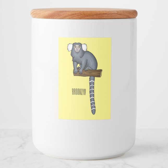 Common marmoset cartoon illustration food label (Front)