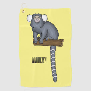Common marmoset cartoon illustration golf towel