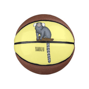 Common marmoset cartoon illustration mini basketball
