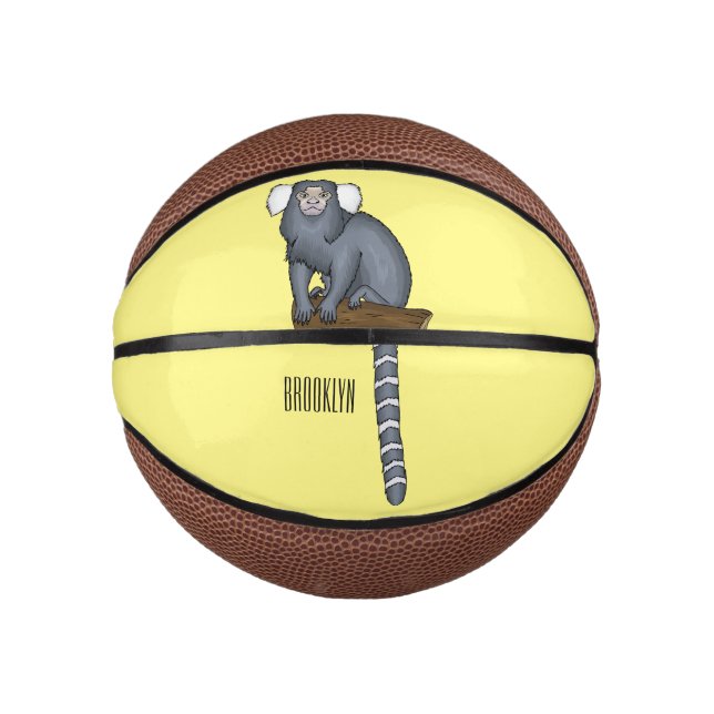 Common marmoset cartoon illustration mini basketball (Front)
