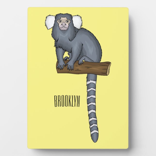 Common marmoset cartoon illustration plaque (Front)