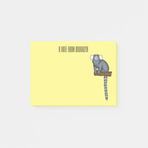 Common marmoset cartoon illustration post-it notes