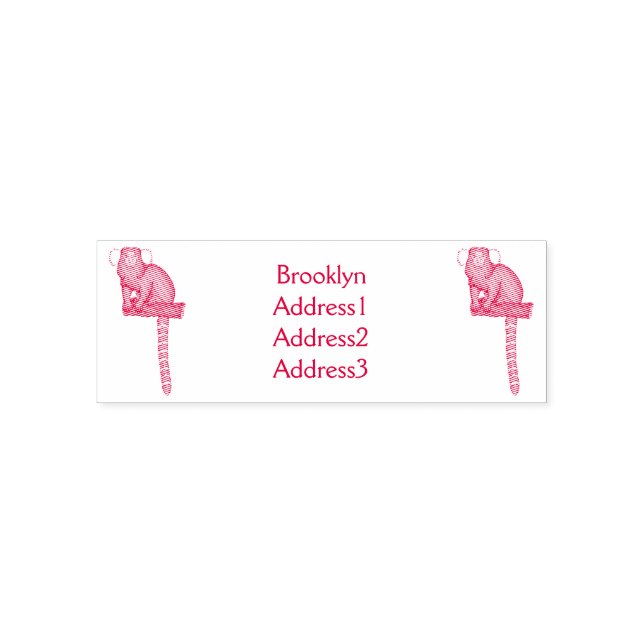 Common marmoset cartoon illustration self-inking stamp (Design)