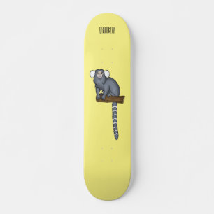 Common marmoset cartoon illustration skateboard