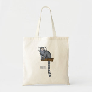 Common marmoset cartoon illustration tote bag
