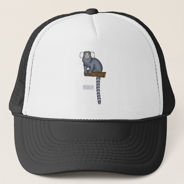 Common marmoset cartoon illustration trucker hat (Front)