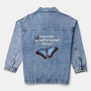 Common Morpho Butterflies With Quote Denim Jacket