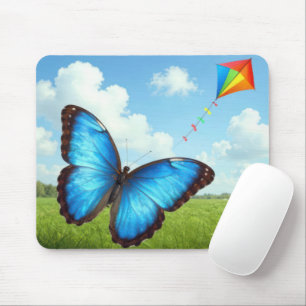 Common Morpho Butterfly Flying a Kite Mouse Mat