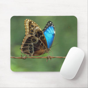 Common Morpho Butterfly on Barbed Wire Mouse Mat