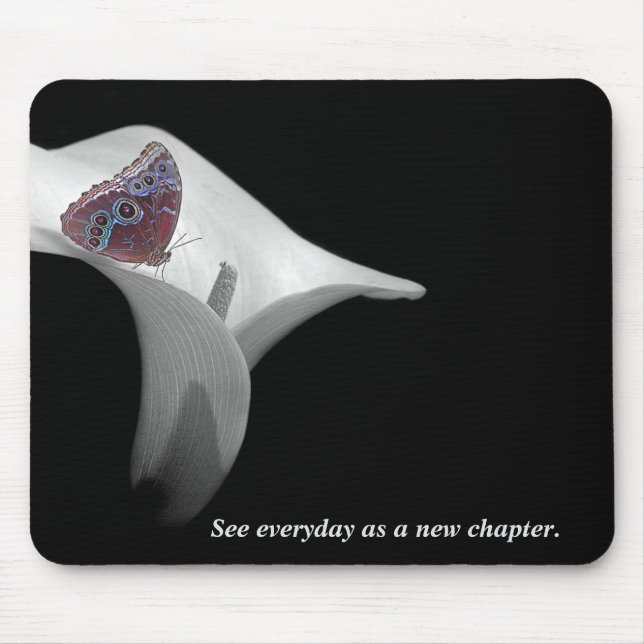 Common Morpho Butterfly on Lily Mouse Mat (Front)