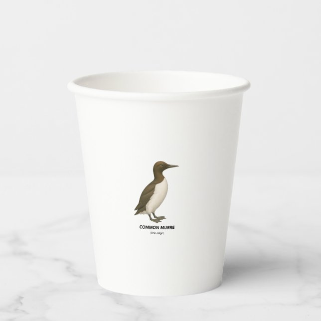Common Murre - Birds of California Paper Cups (Front)