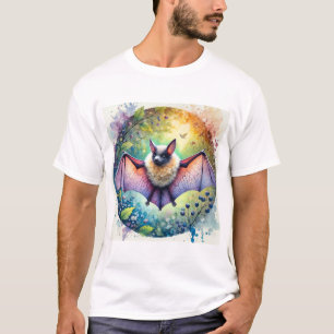 Common Noctule Bat 060824AREF151 - Watercolor T-Shirt
