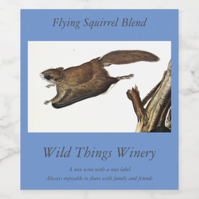 Common or Southern Flying Squirrel, or The Assapan Wine Label (Single Label)