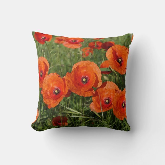 Common Poppies  Cushion (Front)