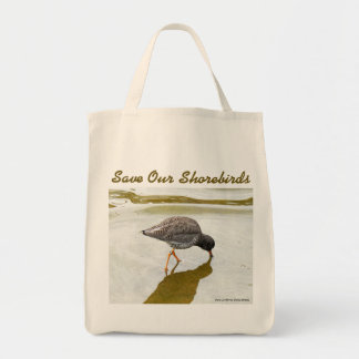 Common Redshank Grocery Bag by RoseWrites