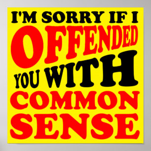 Common Sense Offended You Funny Poster Sign