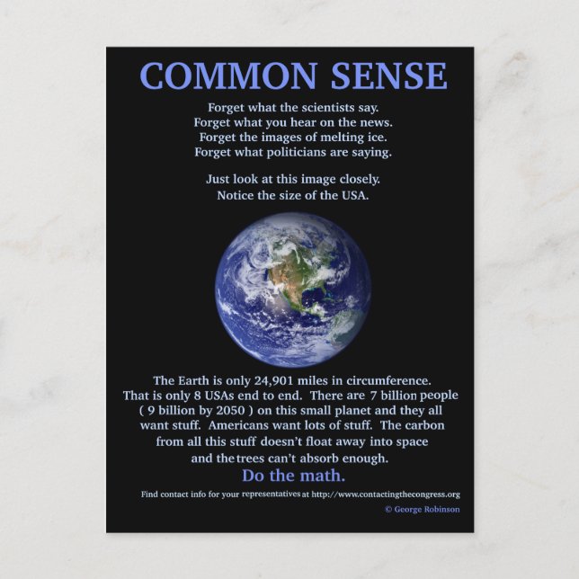 Common Sense Postcard (Front)