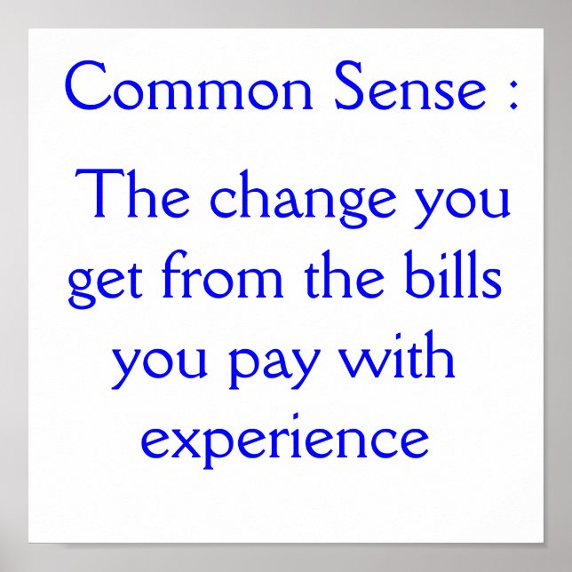 Common sense poster (Front)