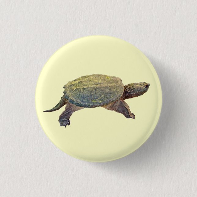 Common Snapping Turtle - Chelydra serpentina 3 Cm Round Badge (Front)