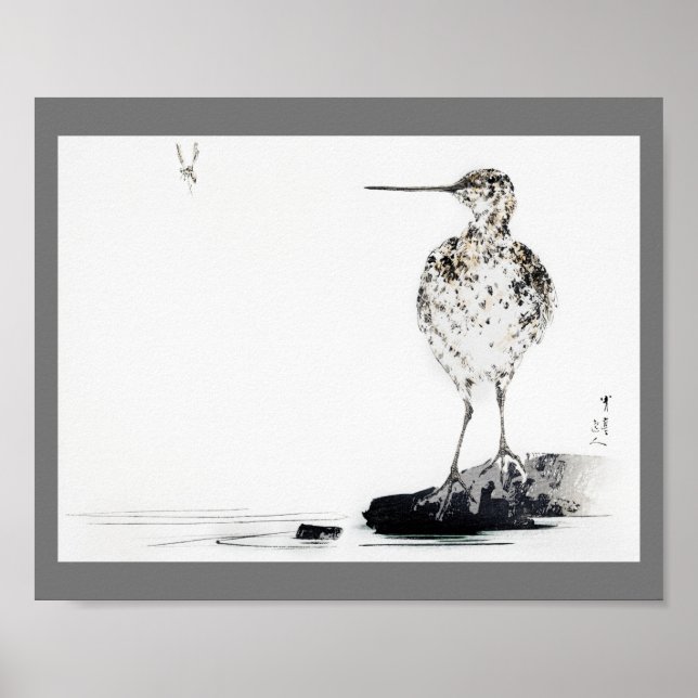 Common Snipe Bird, Watanabe Seitei Poster (Front)