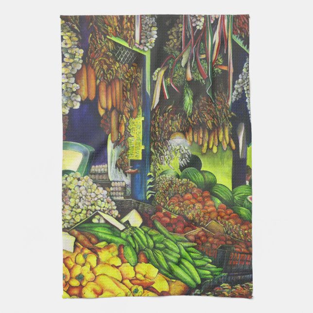 Common Threads of Human Interactions, Budapest Tea Towel (Vertical)