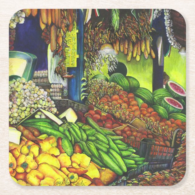 Common Threads of Human Interactions Square Paper Coaster (Front)