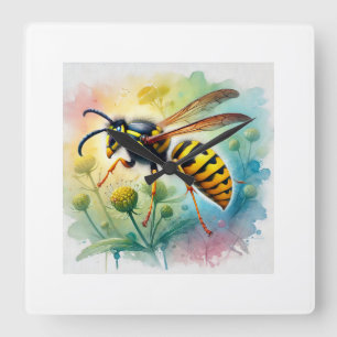 Common wasp 130924AREF110 - Watercolor Square Wall Clock