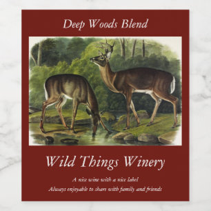 Common (White-tailed) Deer - Audubon's Quadrupeds Wine Label