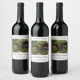 Common (White-tailed) Deer - Audubon's Quadrupeds Wine Label