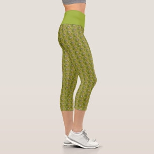 Common Whitetail Skimmer Dragonfly Pattern Capri Leggings