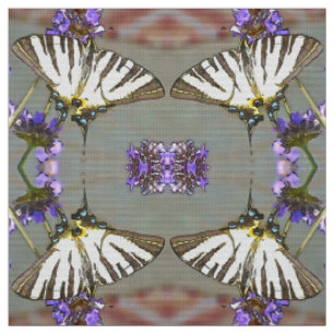Common Yellow Swallowtail On Lilac Flowers Black O Fabric