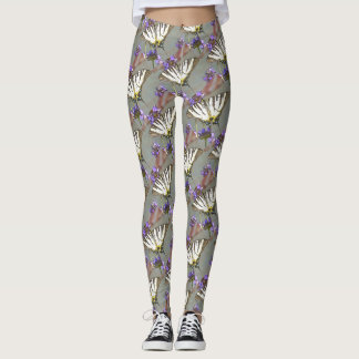Common Yellow Swallowtail On Lilac Flowers Black O Leggings