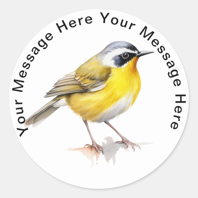 Common Yellowthroat Classic Round Sticker (Front)