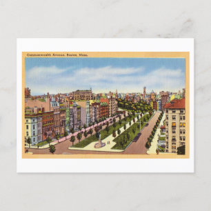 Commonwealth Avenue, Boston, Mass., Vintage Travel Postcard