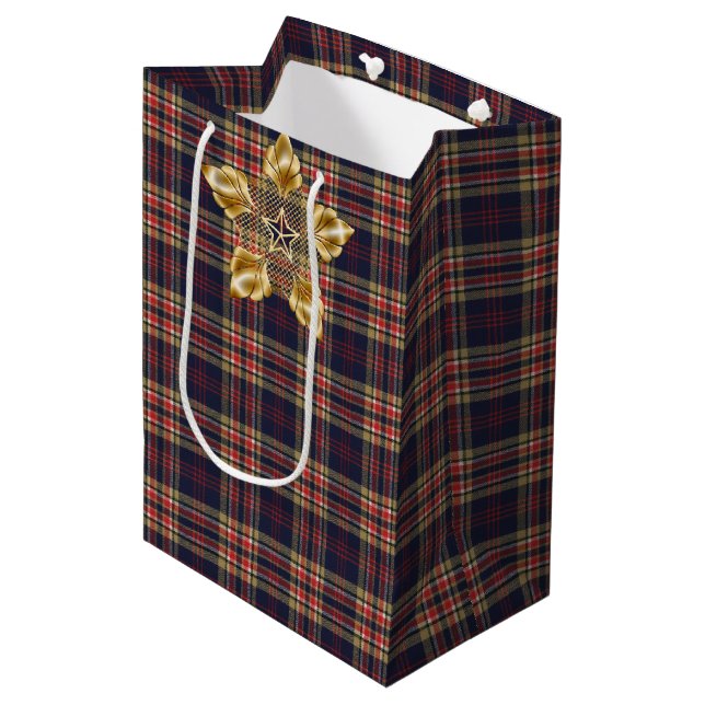Commonwealth Original Scottish Tartan Medium Gift Bag (Front Angled)
