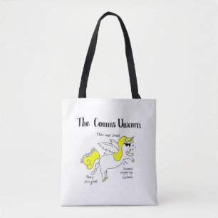 Comms Unicorn sticker Tote Bag