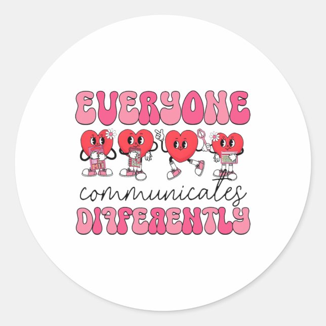 Communicates Candy Speech Language Pathologist Val Classic Round Sticker (Front)