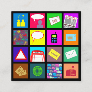 Communication and Technology Template Professional Square Business Card